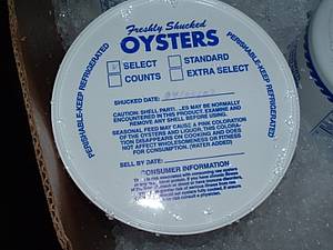 Packaged oysters